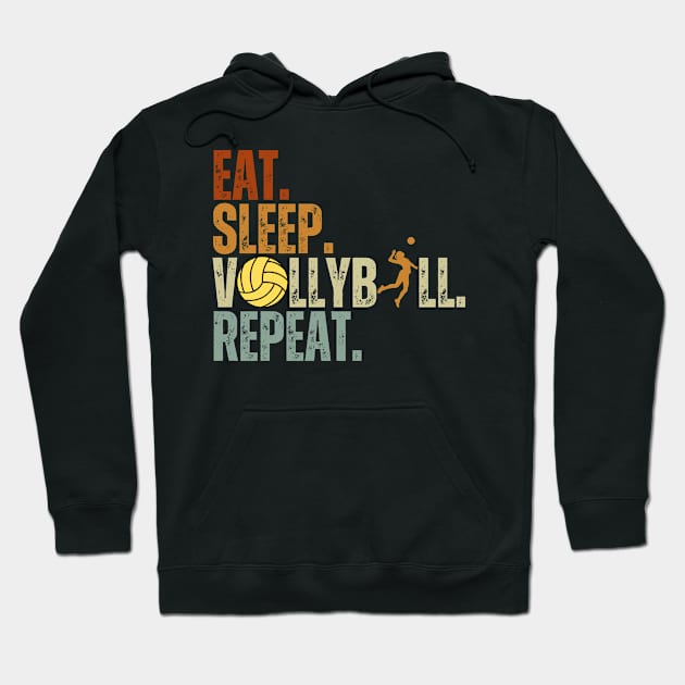 Eat Sleep Volleyball Repeat Funny Volleyball Players Boys Hoodie by Just Me Store